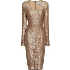 Lavish Alice Rose Gold Sequin V Neck Centre Split Long Sleeve Midi Dress Long Sleeve Ball Gowns Long Sleeve Midi Dress Long Sleeve Sequin Dress