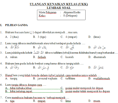 Soal Pat Quran Hadits Kelas 8 Mts Pendidikangratis Id