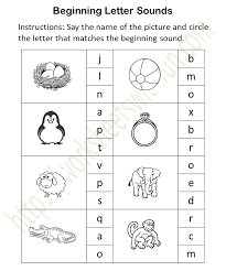 course english preschool topic initial sound worksheets circle