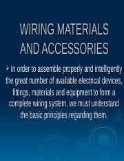 Advantages of using electrical conduits than other wiring methods. 1 Wiring Materials And Accessories Ppt Wiring Materials And Accessories In Order To Assemble Properly And Intelligently The Great Number Of Available Course Hero