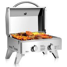 Gymax 2 Burner Portable Bbq Table Top Propane Gas Grill Stainless Steel Walmart Com Gas Grill Gas Grill Reviews Stainless Steel Bbq