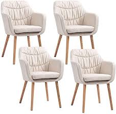 Lbbl Set Of 4 Kitchen Chair Dining Chair Soft Linen Cushion Seat Wood Legs Armchair Non Slip Feet In 2020 Slipcovers For Chairs Dining Chair Slipcovers Kitchen Chairs