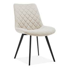 Costa Quilted Dining Chair Velvet Upholstered Cream Dining Chairs Velvet Dining Chairs Upholster