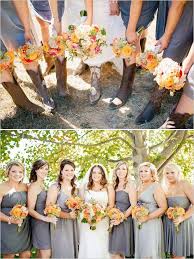 Gray Bridesmaid Dresses I M Kind Of Liking The Idea Of Everyone Having A Different Color And Styl Country Style Wedding Country Style Wedding Dresses Wedding