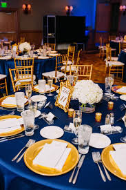 Navy Blue Gold And White Wedding Hyatt Regency Clearwater Beach Wedding Table Decorations Blue Blue Wedding Decorations Blue Wedding Receptions