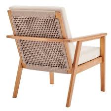 Modway Vero Ash Natural Wood Outdoor Lounge Chair With Beige Cushion Eei 3706 Nat Bei The Home Depot In 2020 Lounge Chair Outdoor Wood Arm Chair Patio Lounge Chairs