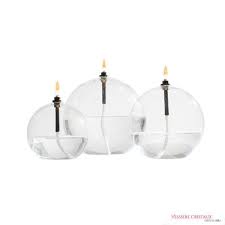 Set 3 Lampes Huile Boule Verre Vessiere Cristaux Lamp Lampe A Huile Huile