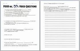 Learn vocabulary, terms and more with flashcards, games and other study tools. Food Inc Movie Worksheet Answers New Food Inc Video Worksheet By Biology Zoology Forensic Food Inc Persuasive Writing Prompts This Or That Questions
