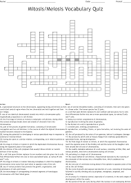 Answer to meiosis terminology drag the labels from the left to their correct locations in the concept map on the right. Mitosis Meiosis Vocabulary Quiz Crossword Wordmint