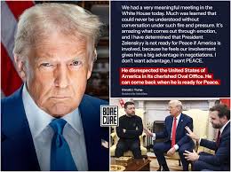 President Trump releases a statement following a heated argument he and JD  Vance had with Zelenskyy in the Oval Office today.