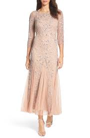 Beaded Blush Dress With Sleeves Embellished Mesh Gown Ad Motherofthebridedresses Beaded Mesh Dress Tiered Dress