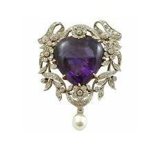 Edwardian Bailey Banks Biddle Amethyst Diamond Heart Pendant 1905 From 1stbids Belleepoqu Vintage Brooch Jewelry Purple Jewelry Heart Pendant Diamond