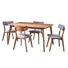 Mid century modern & contemporary dining chairs. George Oliver Henry 5 Piece Wood Dining Set Reviews Wayfair