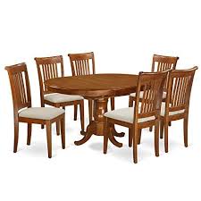 East West Furniture Port7sbrc 7piece Dining Table Set Check Out The Image By Visiting The Link Note It Oval Dining Room Table Dining Table Oval Table Dining