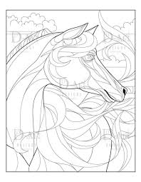 Fire Horse Coloring Page Horse Flowing Horse Main Horse Etsy In 2020 Horse Coloring Pages Coloring Pages Horse Coloring