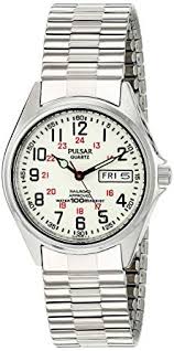 Pulsar Mens Silvertone Lumibrite Dial Expansion Watch