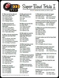 Last Minute Superbowl Ideas Super Bowl Trivia Superbowl Party Superbowl Party Games