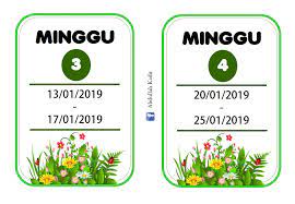 Kata minggu diambil dari bahasa portugis, domingo (dari bahasa latin dies dominicus kata minggu (m dalam huruf kecil) berarti pekan, satuan waktu yang terdiri dari tujuh hari. The Modest Ustaz Pembahagi Minggu Persekolahan 2019 Kumpulan A