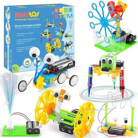 Blocos de Montar Construção de Robôs Ciência STEM Brinquedos Educativos Infantil Experimentos Projetos de Engenharia (6 em 1) (6 em 1)