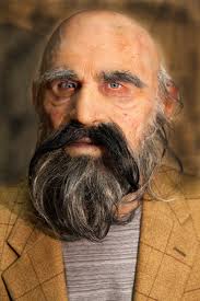 Old Man ""Gary"" Halloween Maske aus Silikon, handbemalt, realitätsgetreu." 