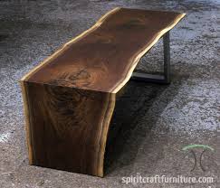 Live Edge And Slab Dining And Conference Tables And Tops A Stunning Waterfall Live Live Edge Walnut Dining Table Live Edge Slab Dining Table Wood Slab Table