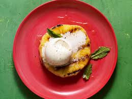 Grilled Pineapple With Mint And Vanilla Syrup Recipe Patis Mexican Table Grilled Pineapple Vanilla Syrup
