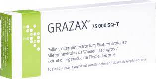 Using it regularly leads to the activation of your body's immunomodulatory mechanisms, alleviating symptoms such as a congested nasal passage. Grazax Lyophilisat Oral 75000 Sq T 30x1 Dos In Der Adler Apotheke