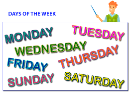 Actividades de fin de semana en ingles. Los Dias De La Semana En Ingles Days Of The Week