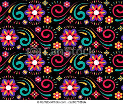 This is a very versatile embroidery pattern that we incorporate on various peasant blouses, tea towels, etc. Abstract Flower Mexican Pattern For Textile Design Seamless Floral Vector Background Retro Funky Graphic Fashion Print Canstock