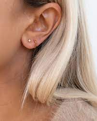 the geo huggies studs set in 2021 earings piercings preppy earrings cute ear piercings