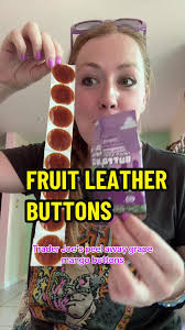 does any adult buy these? Or are they just for kids? 🤣🤣 usually i love  kids snacks but im like wow these r hard to chew even for me 🤣🤣🤣  #fruitleatherbuttons #traderjoesfoodreviews #traderjoeshaul ...