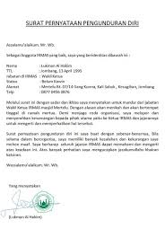 Contoh surat pernyataan diri yang bertanda tangan di bawah ini : 10 Contoh Surat Pengunduran Diri Dari Organisasi Paling Lengkap
