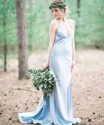 Blue Silk Wedding Dress By Love Lives Here Bridal Non White Wedding Dresses Leanne Marshall Wedding Dresses Etsy Wedding Dress