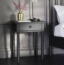 Bedside tables,drawers & mirror +bed. Hudson Living Wycombe Black 1 Drawer Bedside Table Cfs Furniture Uk