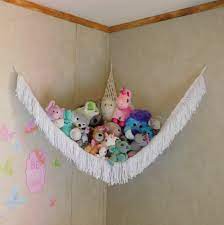Ollie Loops Toy Hammock White Stuffed Animal Storage Toy Hammock Stuffed Animal Hammock