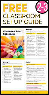 Classroom Setup Checklists Freebie Classroom Setup Elementary Classroom Checklist Classroom Setup