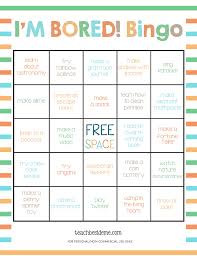 When such situation comes up in your life, the first thing you should ever do is to teach the kids how to entertain themselves without depending on anyone; I M Bored Bingo Educational Things To Do When Bored Teach Beside Me