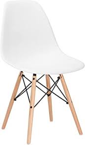 With farmhouse charm exemplified by a delicate keyhole back and deluxe turned legs, the sunset trading keyhole dining chair is the perfect way to infuse traditional style into your dining room. Amazon Com Flash Furniture Elon Series White Plastic Chair With Wooden Legs Chairs