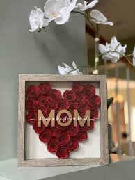 Mom Shadow Box Paper Flower Shadow Box Heart Shadow Box Mom With Kids Name Shadow Box Mother S Day Gifts Mother S Birthday Gift Mom In 2021 Flower Shadow Box Paper Flowers Flower