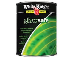 Our paint does not only glows in the dark, but also it protects metal surfaces from outside conditions and mechanical impacts. White Knight Glow Safe
