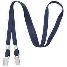 Custom lanyards are an excellent way to present your photo id, event credentials or membership identification. Navy Blue 3 8 Open Ended Lanyard With Two Bulldog Clips