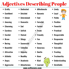 Adjectives To Describe A Person Useful Appearance Personality Adjectives Personality Adjectives Words To Describe Someone Adjectives To Describe Someone