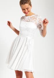 Swing Cocktail Dress Party Dress Creme Zalando Co Uk Lace Wedding Dress With Sleeves Cocktail Dress Party Formal Prom Dresses Short