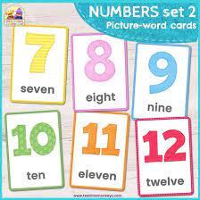 Numbers 7 To 12 Number Flashcards Printable Tea Time Monkeys Number Flashcards Printable Flash Cards Flashcards For Toddlers