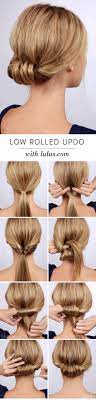 Einfach frisur ohne flechten für anfänger hochsteckfrisur für den alltag. Lulus How To Low Rolled Updo Hair Tutorial Lulus Com Fashion Blog Long Hair Updo Wedding Hairstyles For Long Hair Hair Styles