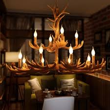 Deer antler ceiling fan light kit wagon wheel chandelier. Deer Antler Living Room Chandelier Light Rustic Resin 12 Bulbs Brown Hanging Light Kit Beautifulhalo Com