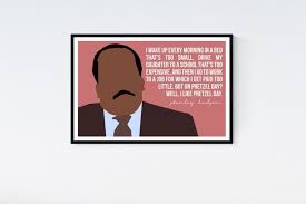 Finish the michael scott quote, abraham lincoln once said, if you're a. if you're a racist, i will attack you with the north. what is the name of kevin's band that played at phyllis' wedding? Stanley Hudson Art Print The Office Tv Show Poster Pretzel Etsy Art Prints Tv Shows Funny Print