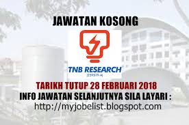 Ingin dapatkan produk buatan muslim pada harga. Jawatan Kosong Di Tnb Research Sdn Bhd 23 Februari 2018
