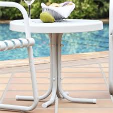 Superlite senior metal side table. Crosley Griffith Metal 20 In White Side Table Yard Garden Outdoor Living Patio Garden Furniture