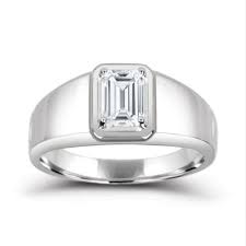 Sterling Silver White Topaz Men's Ring | Charm Diamond Centres
